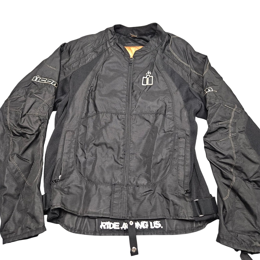 Icon Merc Jacket M Black Asphalt Technologies Motorcycle‎ Riding Nylon Shell